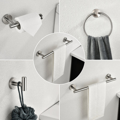 6 Piece Stainless Steel Bathroom Towel Rack Set Wall Mount