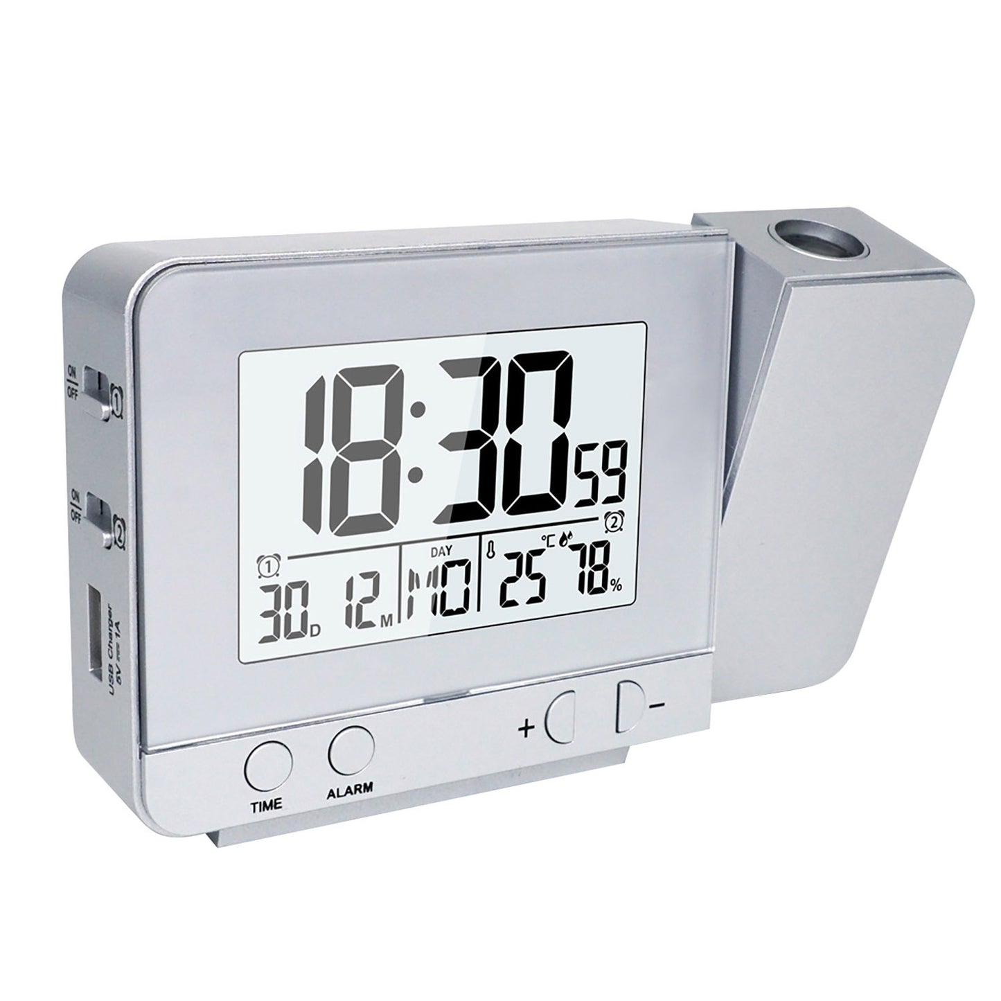 LED Display  Projector Clock with Backlight Rotate